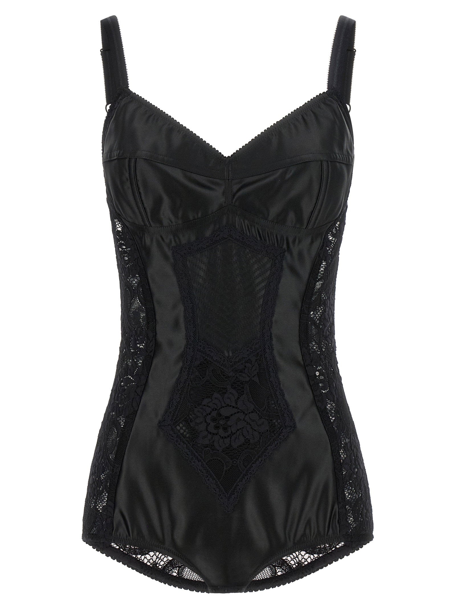Dolce & Gabbana Women's Satin And Lace Corsetry Bodysuit
