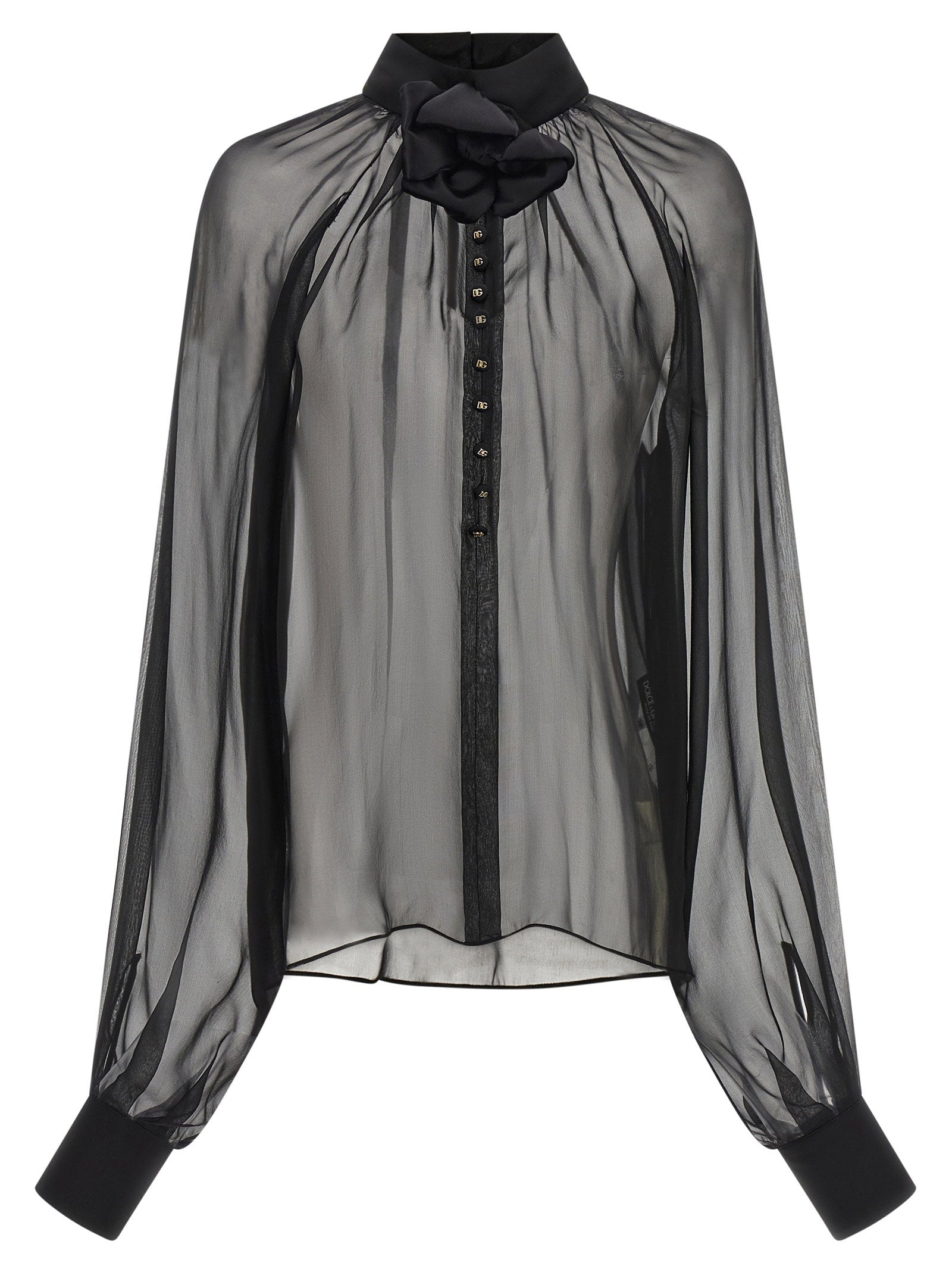 Dolce & Gabbana Women's Chiffon Blouse With Flower