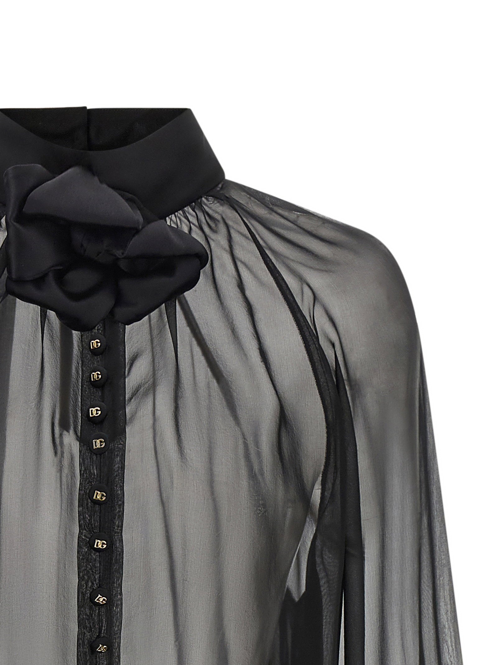Dolce & Gabbana Women's Chiffon Blouse With Flower