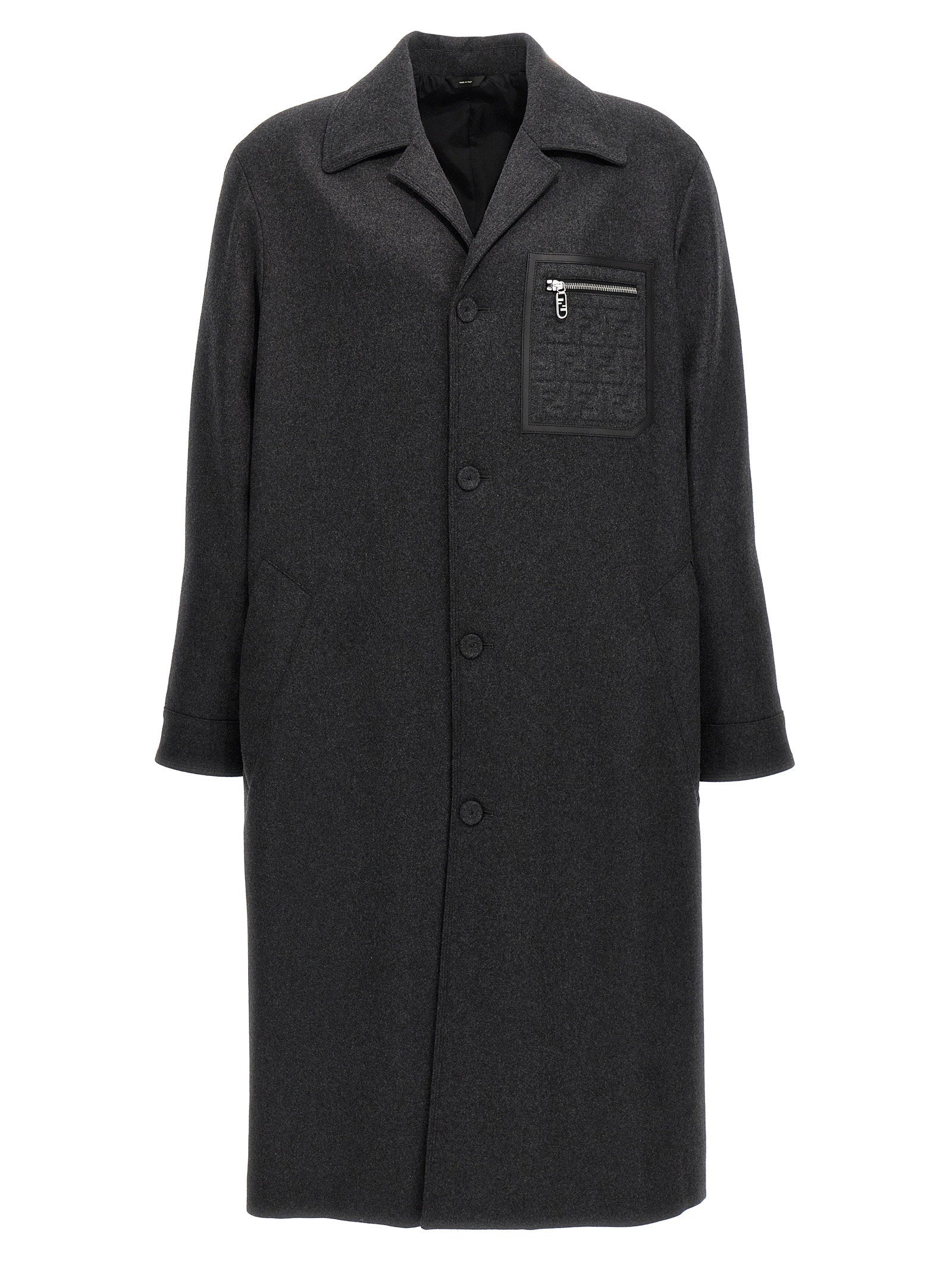 Fendi Men's Single-Breasted Cashmere Coat