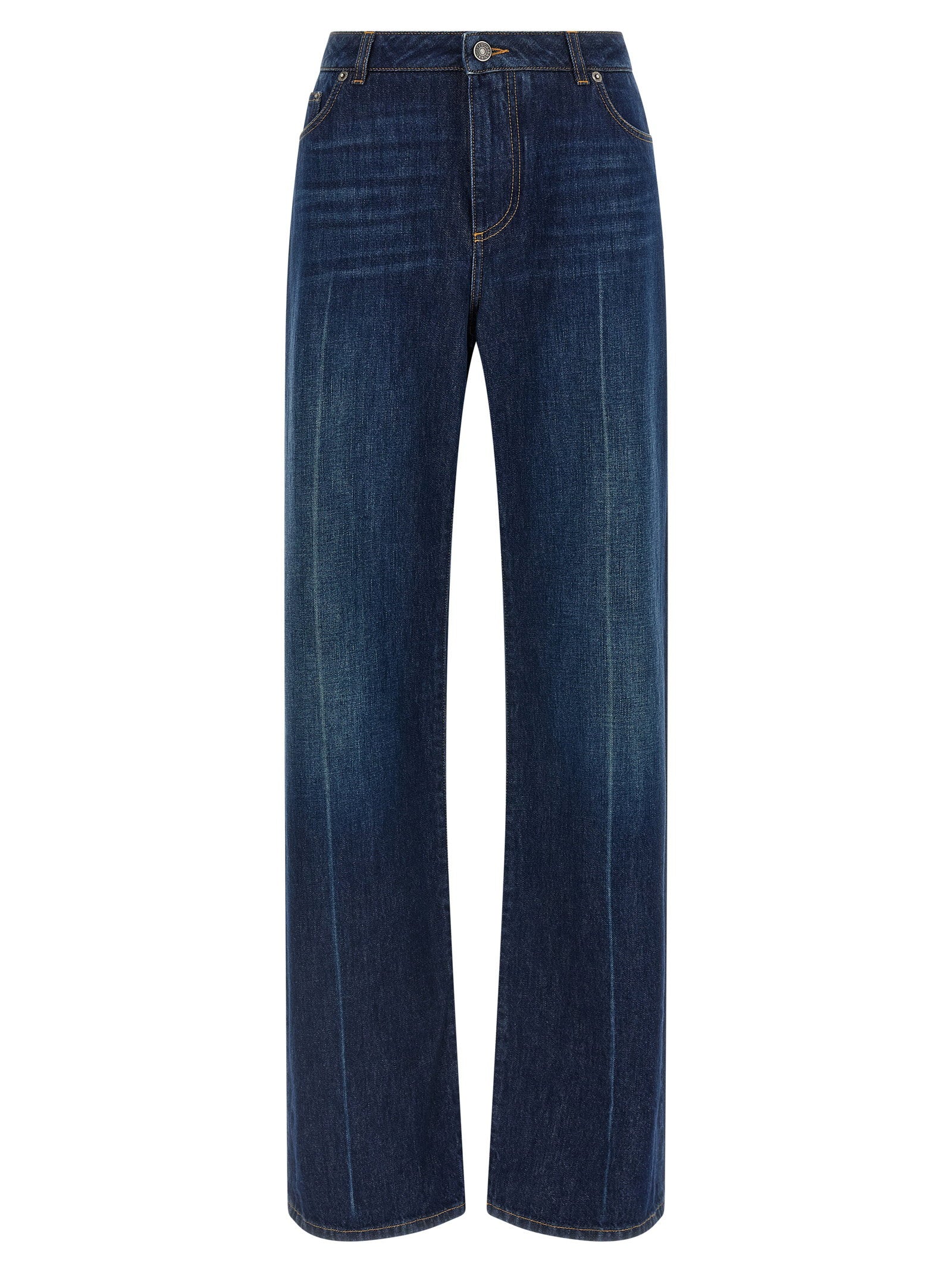Dolce & Gabbana Women's Stretched Pleated Trompe Loeil Jeans