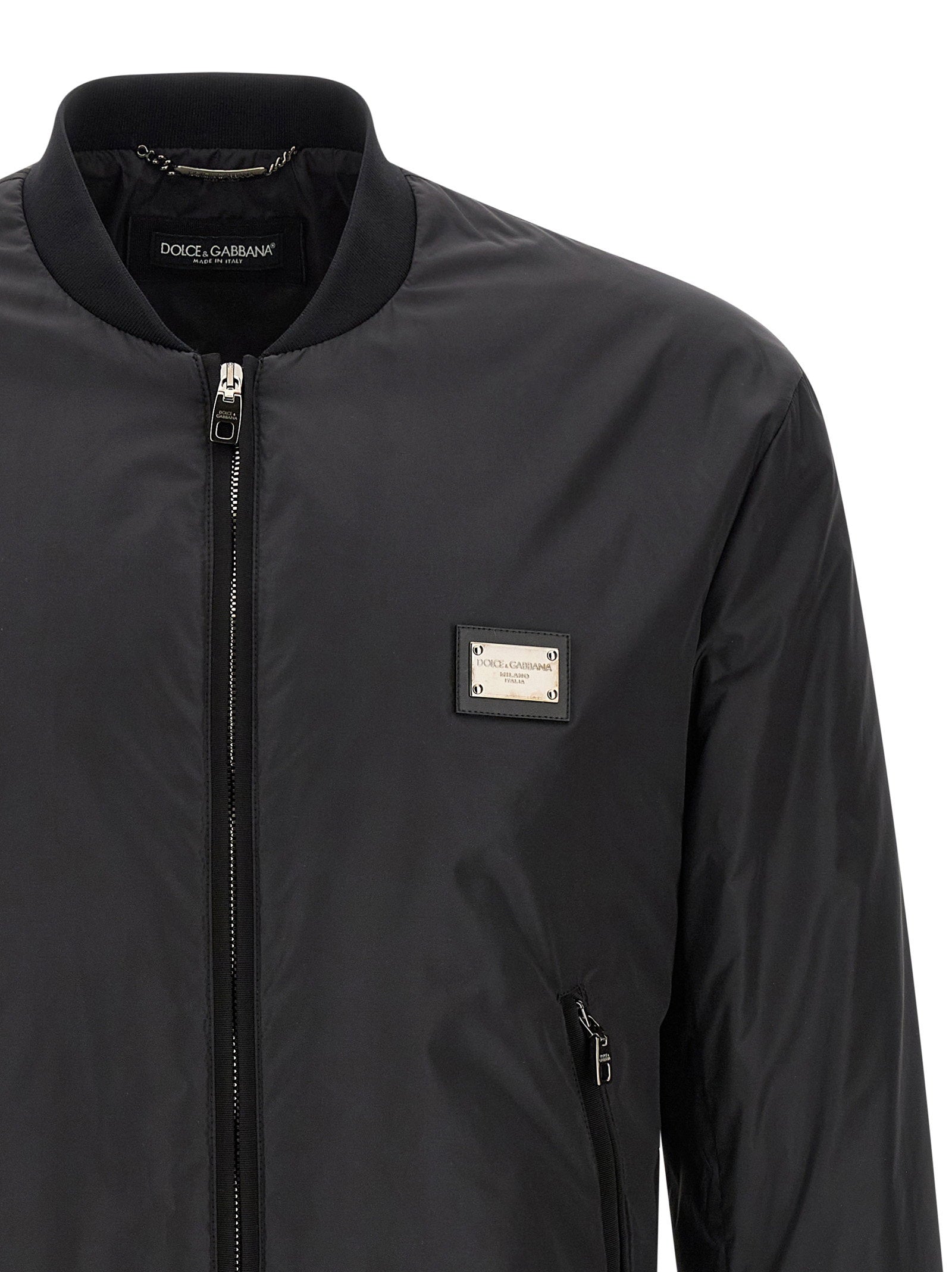 Dolce & Gabbana Men's Logo Plaque Bomber Jacket