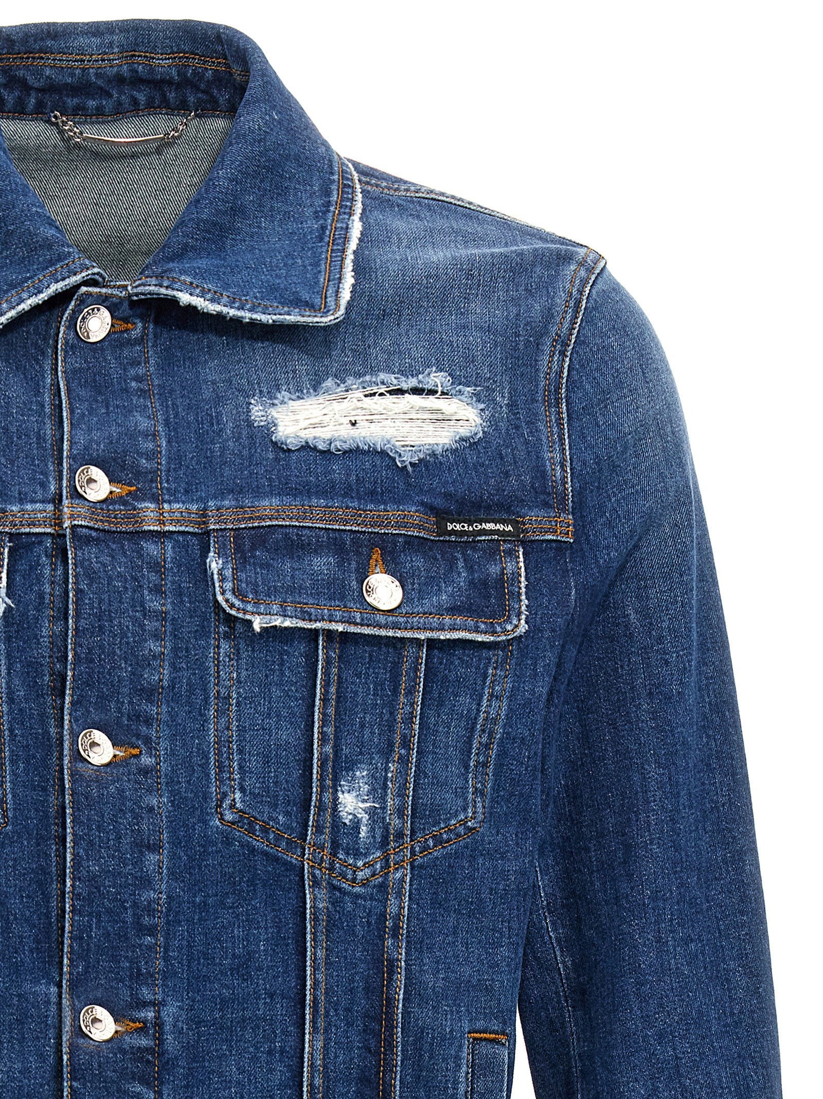 Dolce & Gabbana Men's Denim Jacket With Used Effect