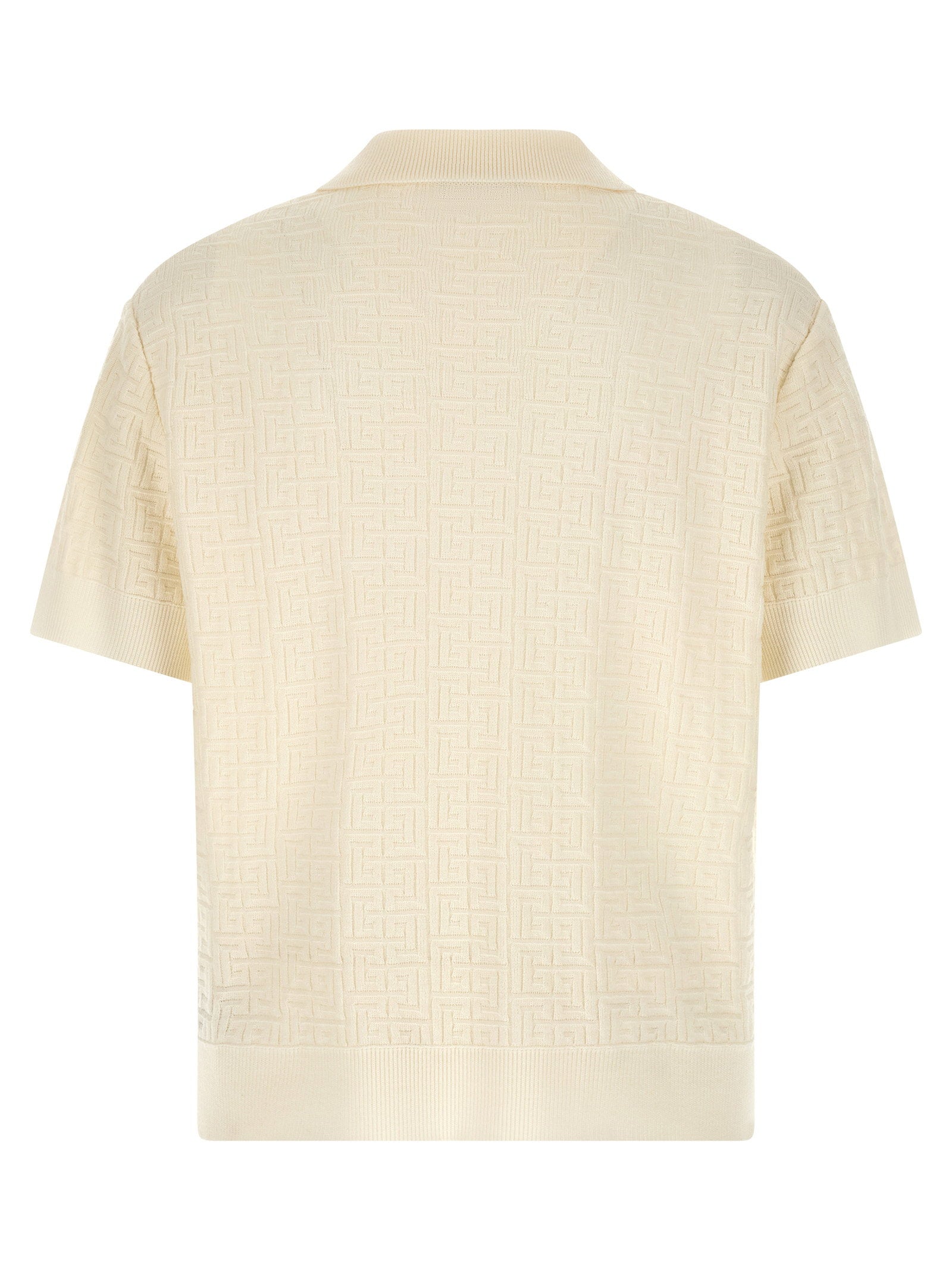 Balmain Men's Monogram Jacquard Polo Shirt