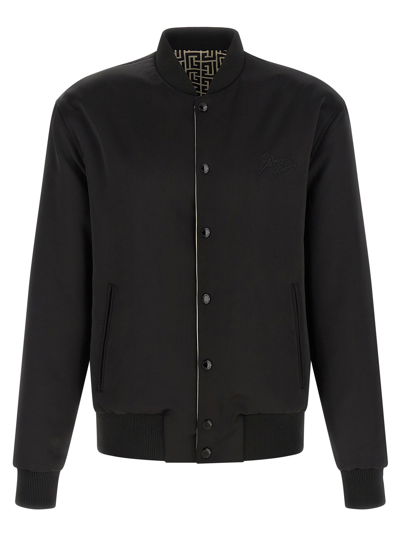 Balmain Men's Monogram Reversible Bomber Jacket