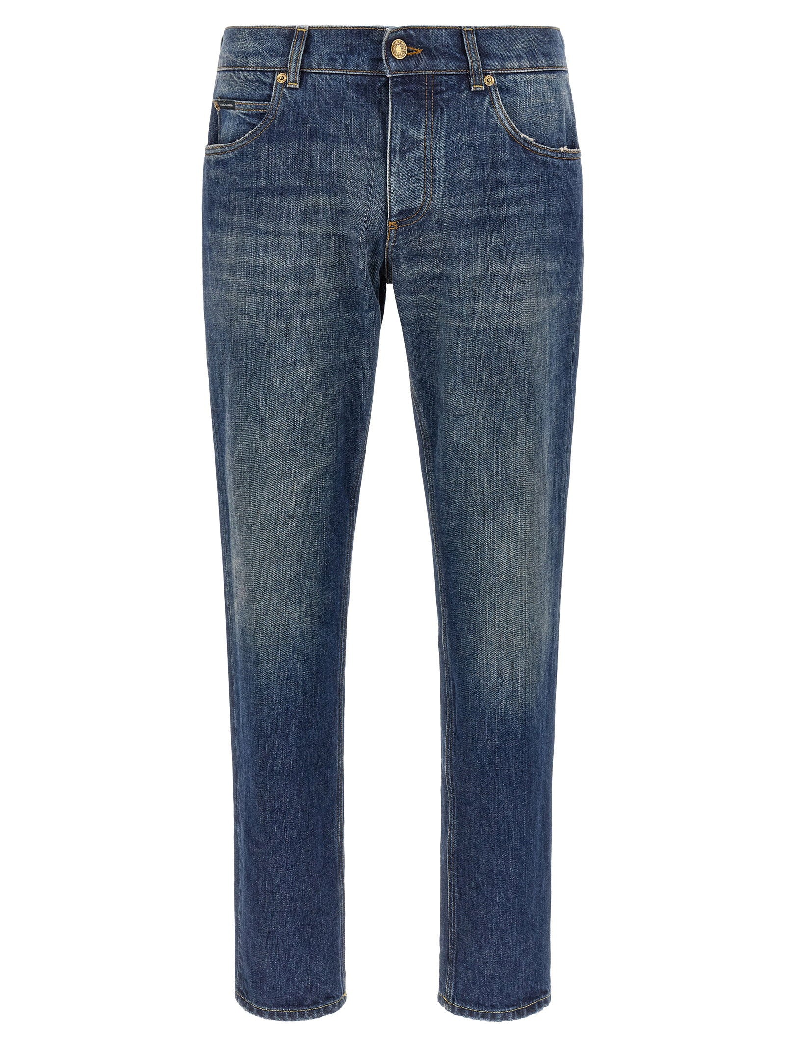 Dolce & Gabbana Men's Logo Plaque Jeans