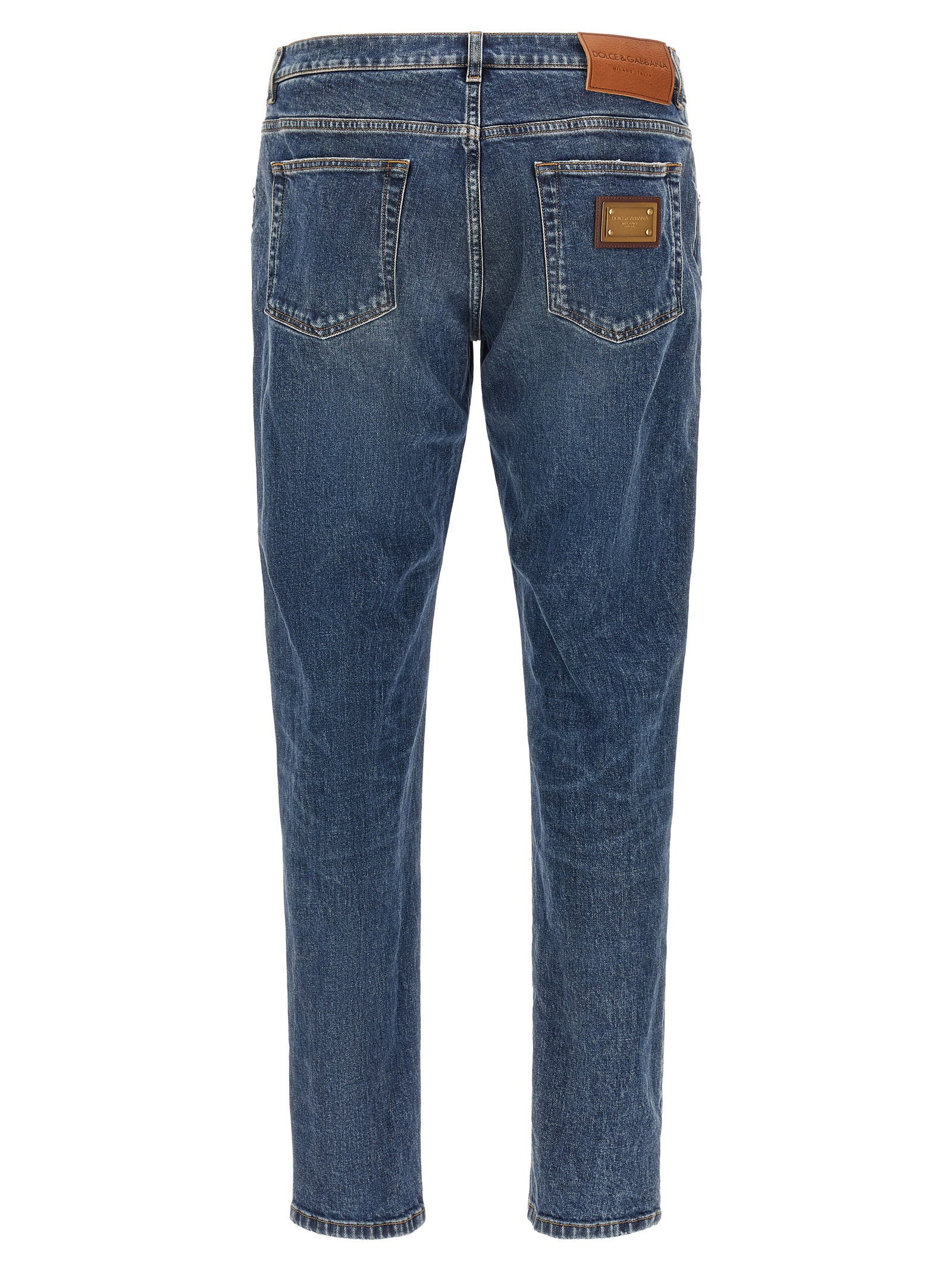 Dolce & Gabbana Men's Logo Plaque Jeans