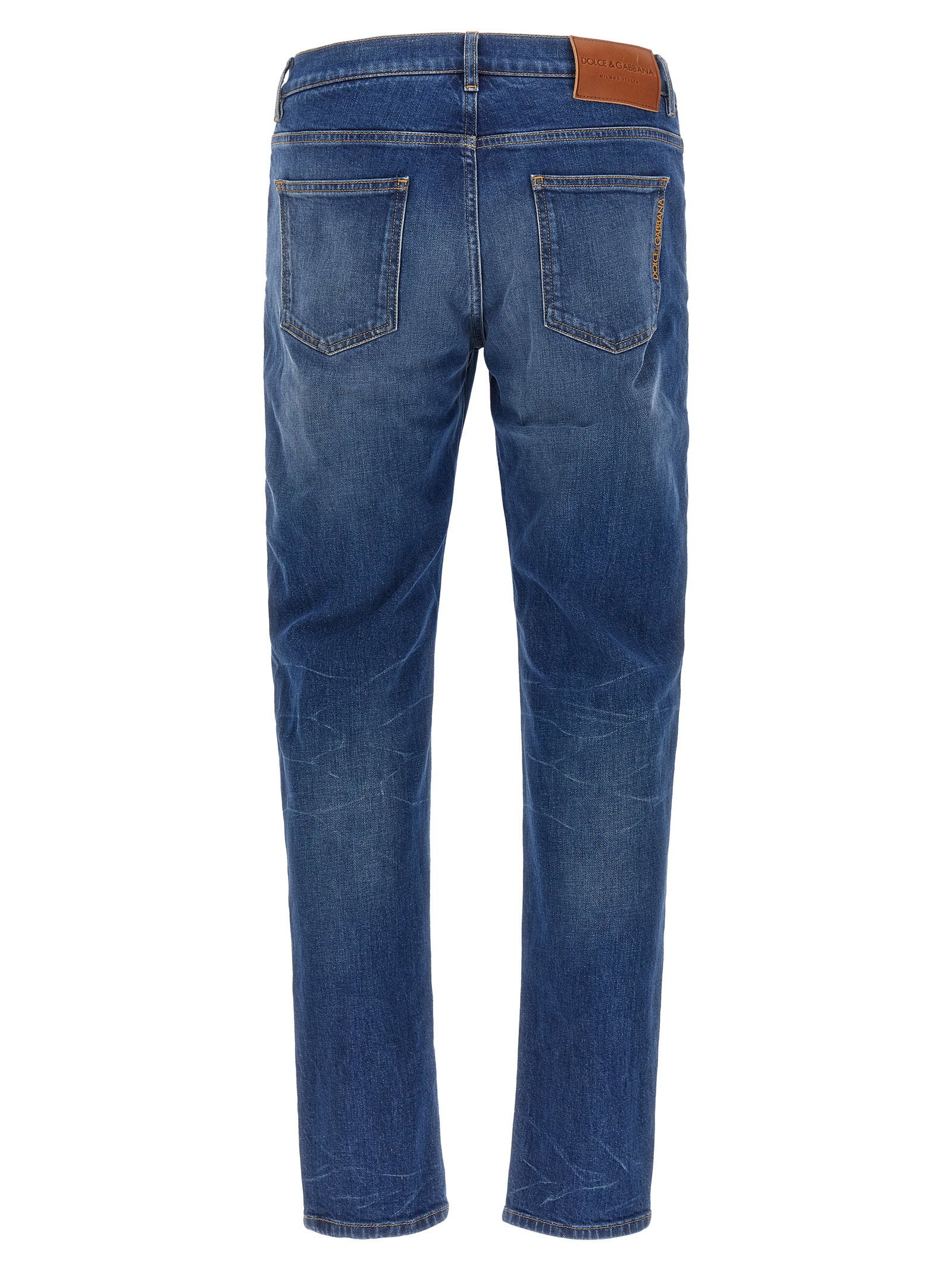 Dolce & Gabbana Men's Logo Embroidery Jeans