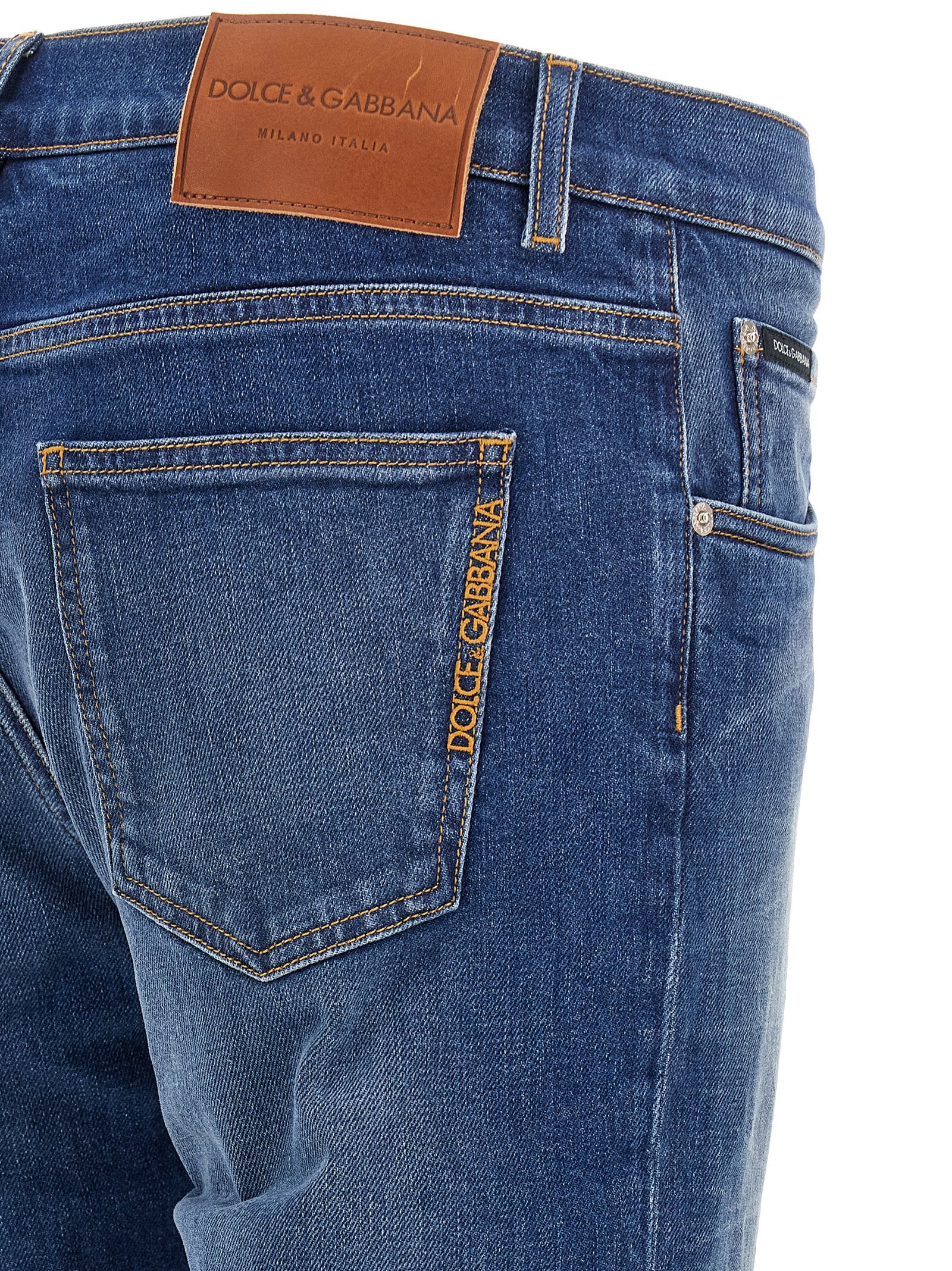 Dolce & Gabbana Men's Logo Embroidery Jeans