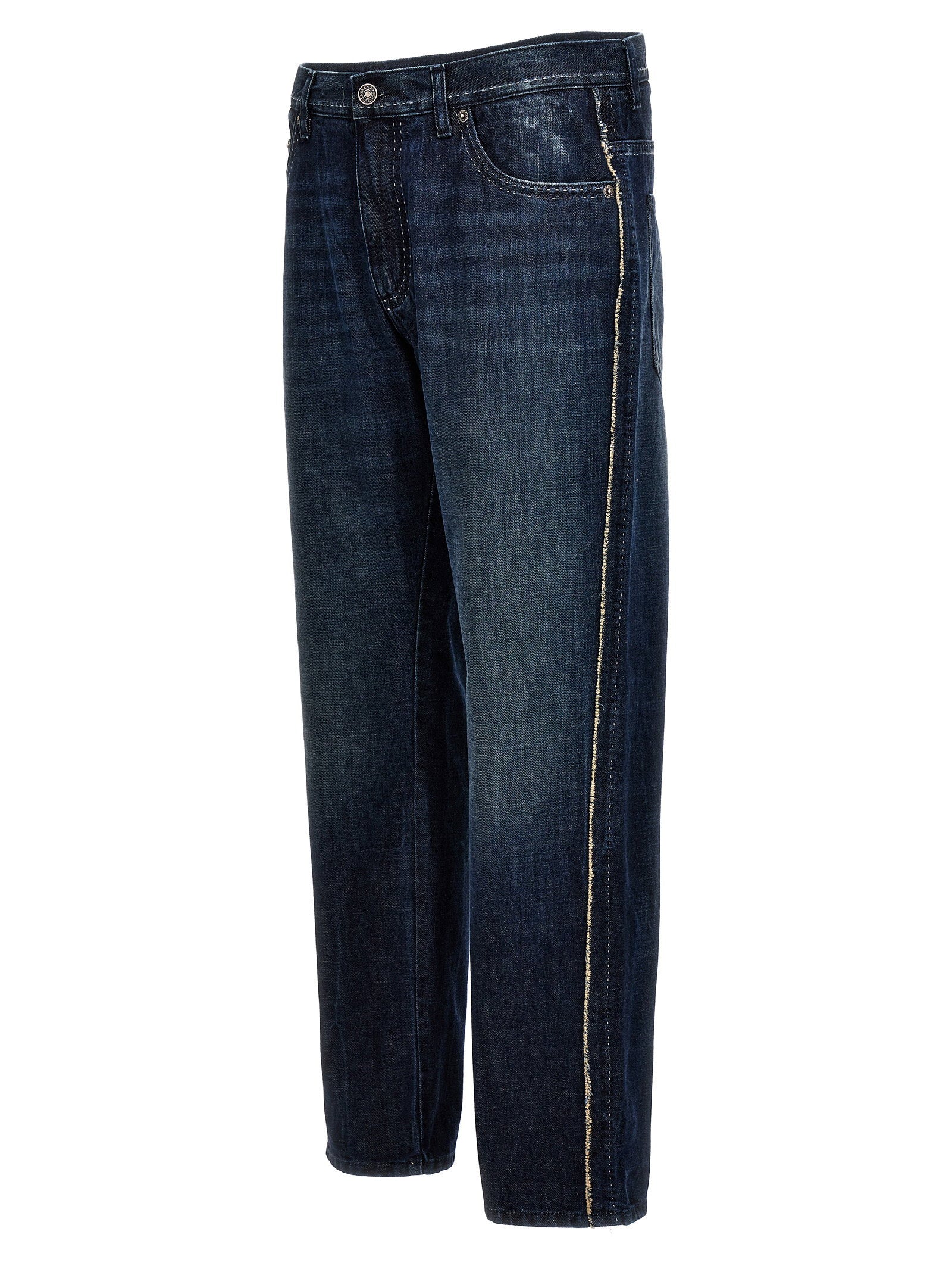 Dolce & Gabbana Men's Fringed Stitching Jeans