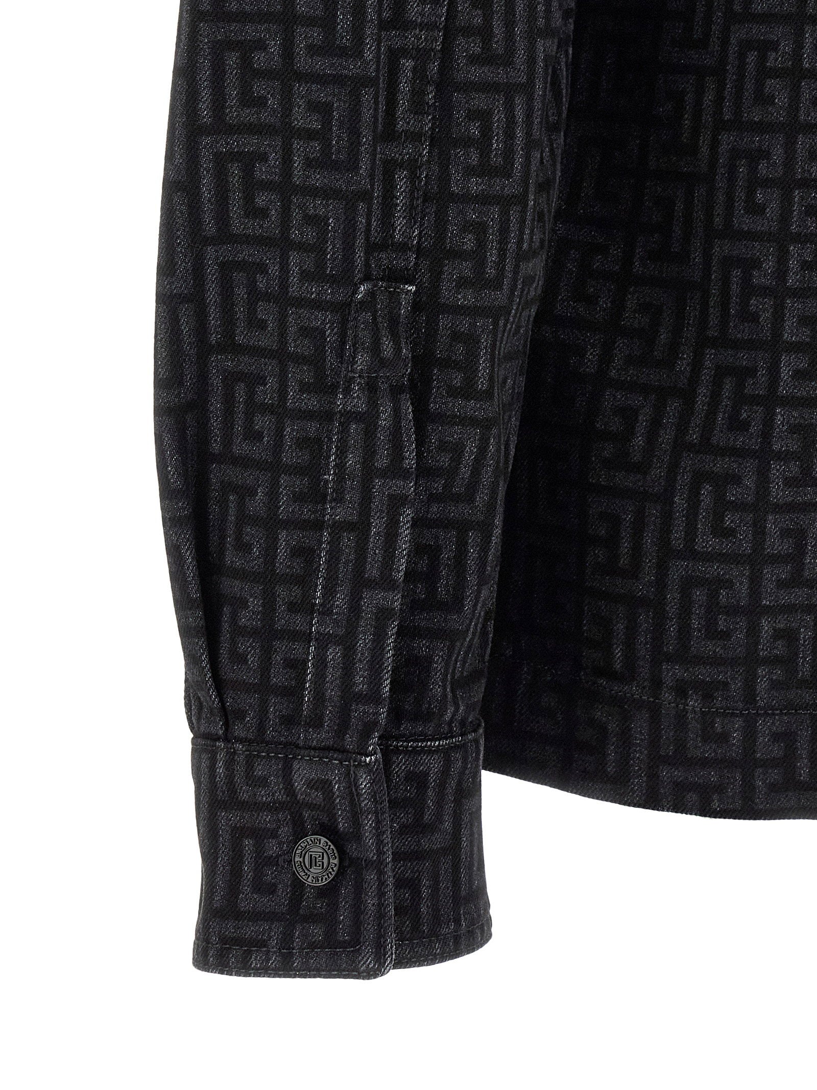 Balmain Men's Monogram Pattern Overshirt