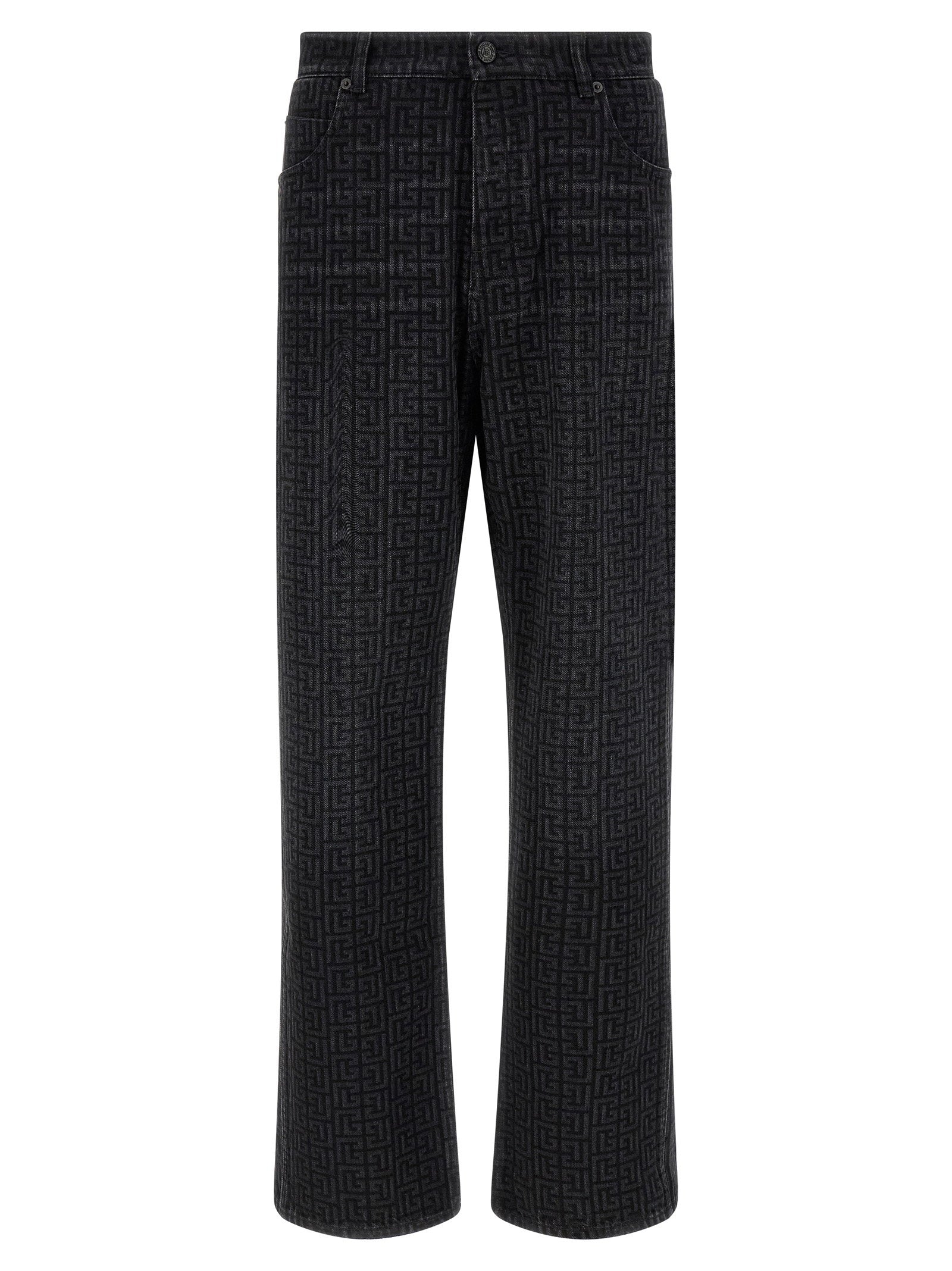Balmain Men's Monogram Pattern Jeans