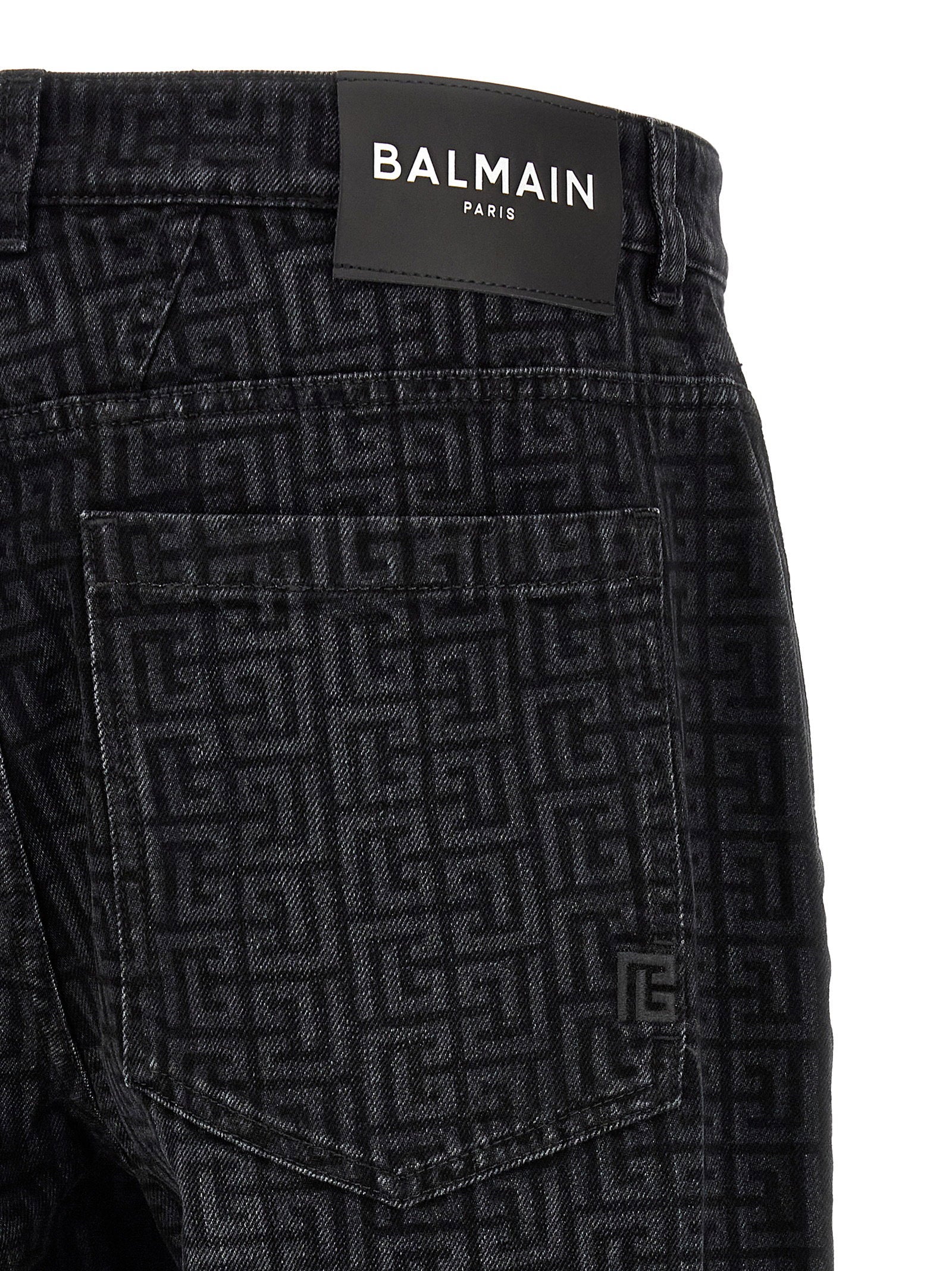 Balmain Men's Monogram Pattern Jeans