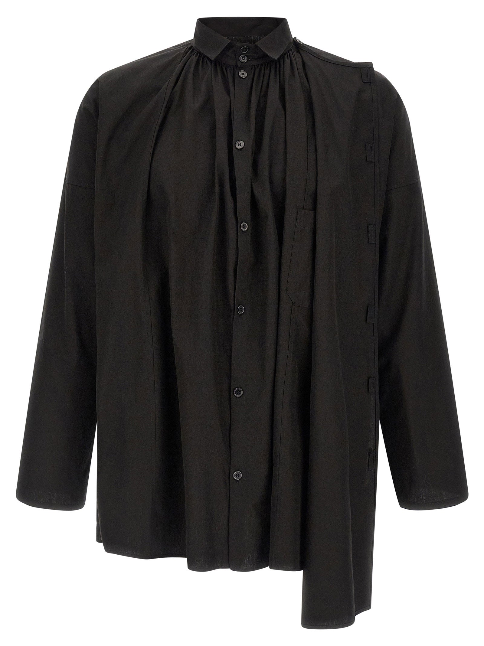 Yohji Yamamoto Men's Collar Gather Double B Shirt