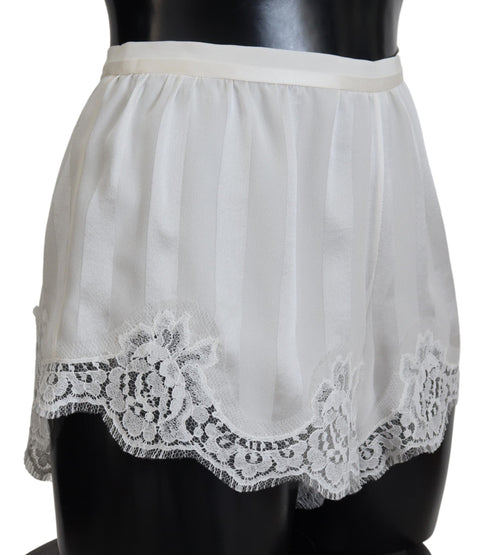 Dolce & Gabbana Elegant White Lace Lingerie Women's Shorts
