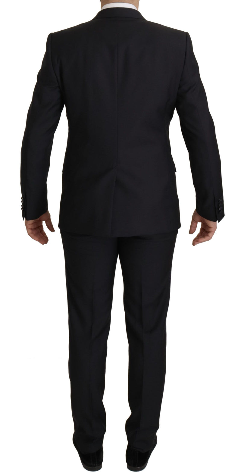 Dolce & Gabbana Elegant Black Three-Piece Wool Blend Men's Suit