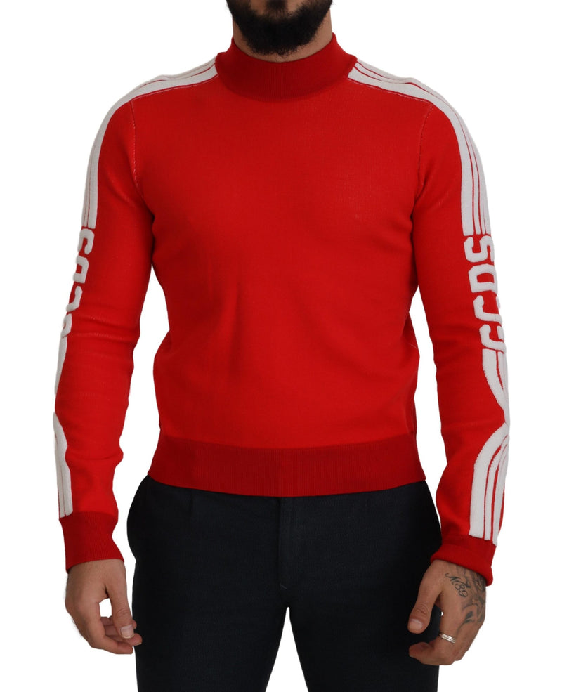 GCDS Elegant Red Pullover Sweater for Men's Men