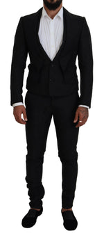 Dolce & Gabbana Elegant Black Martini Suit for the Modern Men's Man