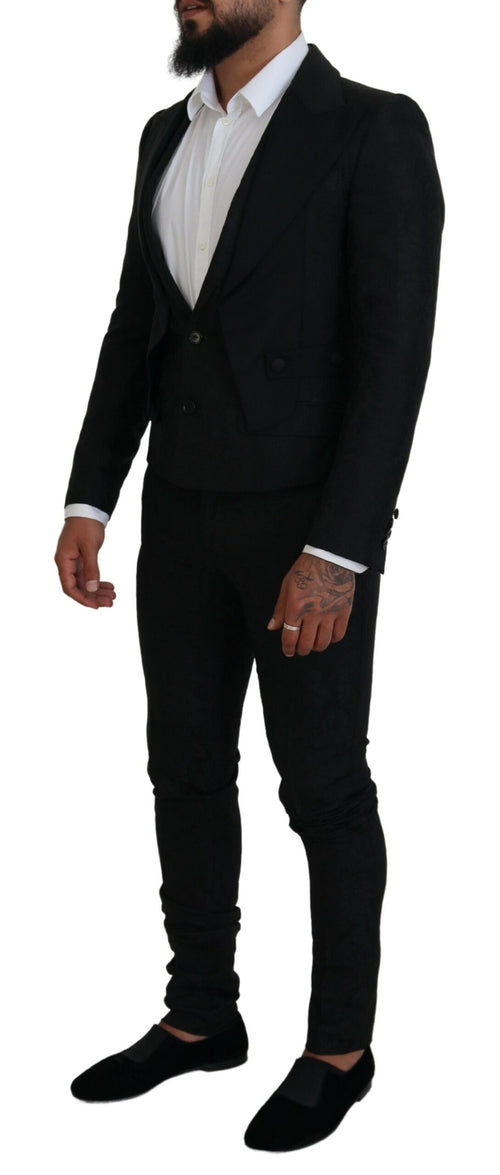 Dolce & Gabbana Elegant Black Martini Suit for the Modern Men's Man