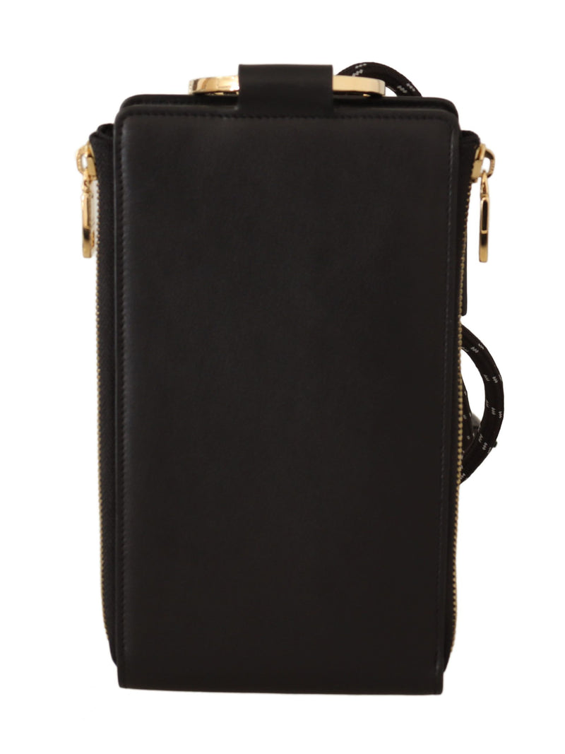 Dolce & Gabbana Elegant Black Leather Strapped Women's Wallet