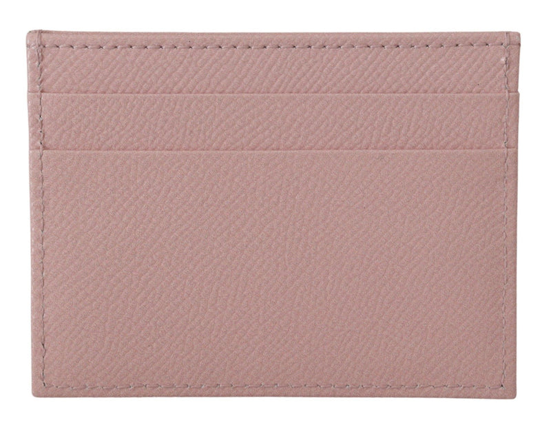 Dolce & Gabbana Chic Pink Leather Cardholder with Exclusive Women's Print