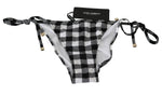 Dolce & Gabbana Checkered Monochrome Bikini Women's Bottoms