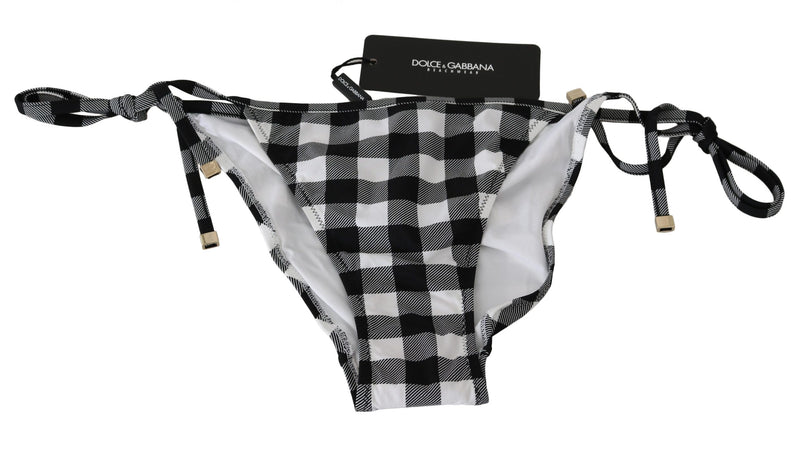 Dolce & Gabbana Checkered Monochrome Bikini Women's Bottoms