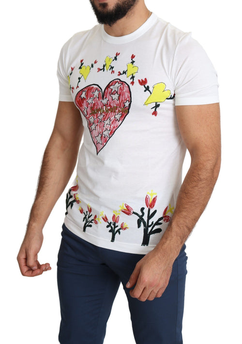 Dolce & Gabbana Chic Saint Valentine Print Crew Neck Men's T-Shirt