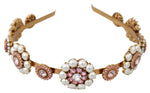 Dolce & Gabbana Elegant Crystal Pearl Diadem Women's Headpiece