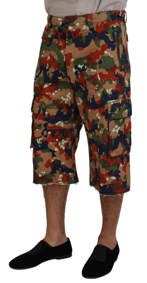 Dolce & Gabbana Italian Designer Multicolor Cargo Men's Shorts