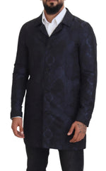 Patrizia Pepe Exquisite Patterned Blue Coat Men's Jacket
