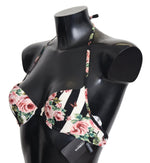 Dolce & Gabbana Elegant Rose Print Bikini Women's Top