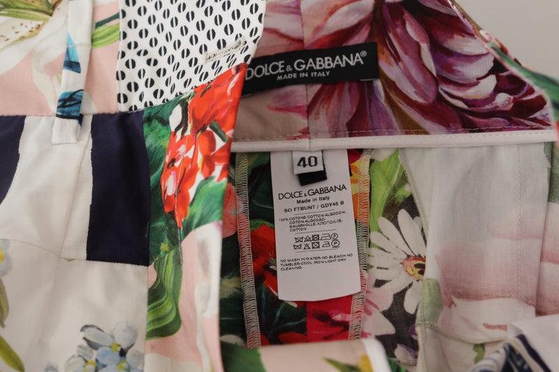 Dolce & Gabbana Patchwork High Waist Designer Women's Shorts