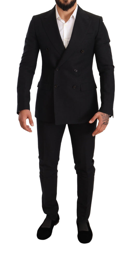 Dolce & Gabbana Elegant Black Two-Piece Wool Men's Suit