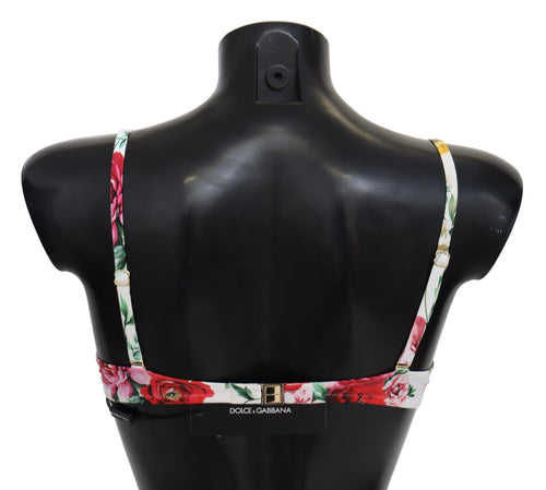 Dolce & Gabbana Elegant Floral Bikini Top – Summer Women's Chic