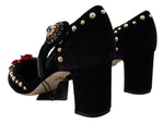 Dolce & Gabbana Elegant Floral Embellished Heels Women's Sandals