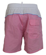 Dsquared² Chic White &amp; Pink Print Swim Men's Shorts