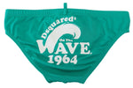 Dsquared² Chic Green Swim Briefs with White Men's Logo