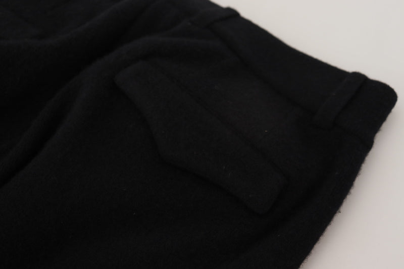 Dolce & Gabbana Elegant Black Tapered Wool Men's Trousers