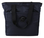 Versace Elegant Blue Nylon Tote Men's Bag