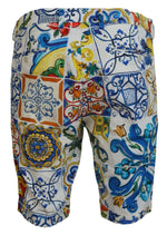 Dolce & Gabbana Majolica Print Casual Chinos Men's Shorts