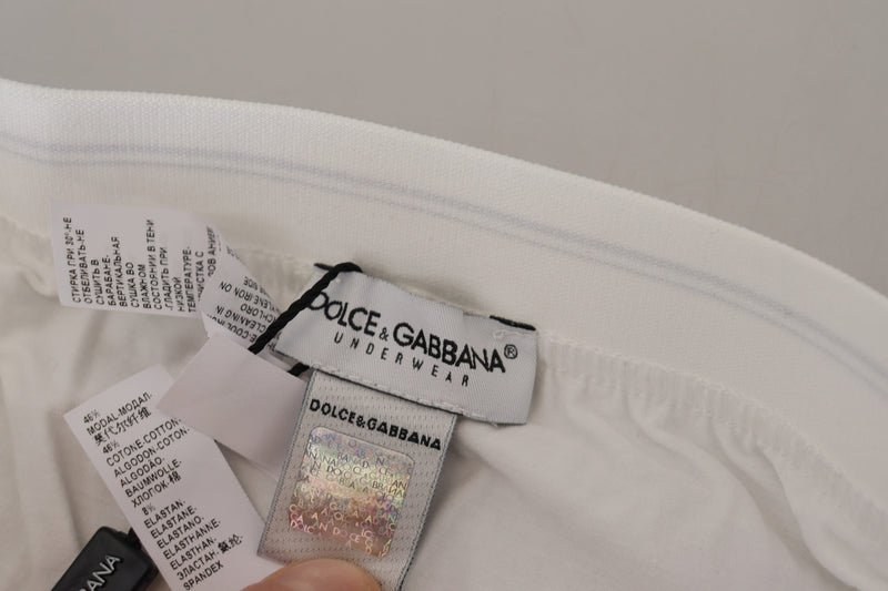 Dolce & Gabbana Elegant White Cotton Blend Boxer Men's Shorts