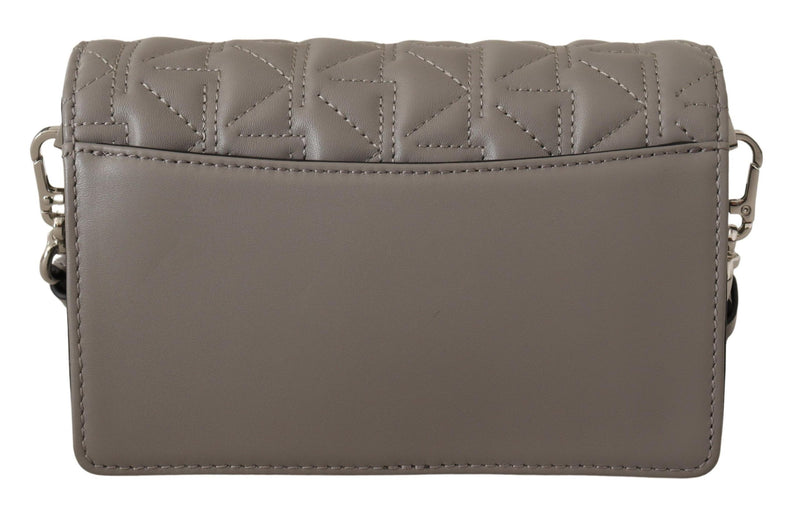 Karl Lagerfeld Elegant Grey Leather Crossbody Women's Bag
