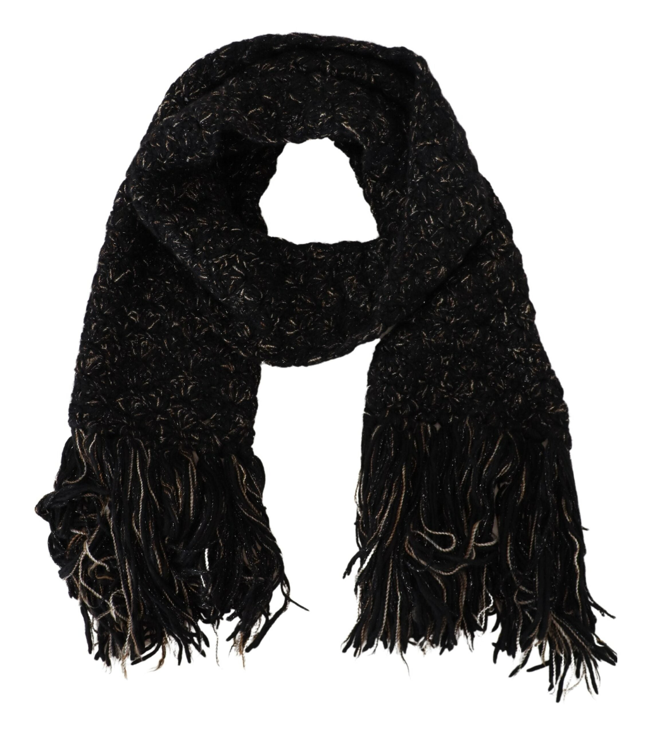 Dolce & Gabbana Elegant Virgin Wool Blend Black Women's Scarf