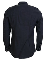 Dolce & Gabbana Elegant Gray Cotton Collared Men's Shirt