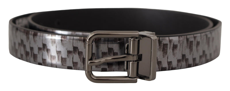Dolce & Gabbana Sleek Italian Leather Belt in Sophisticated Men's Gray
