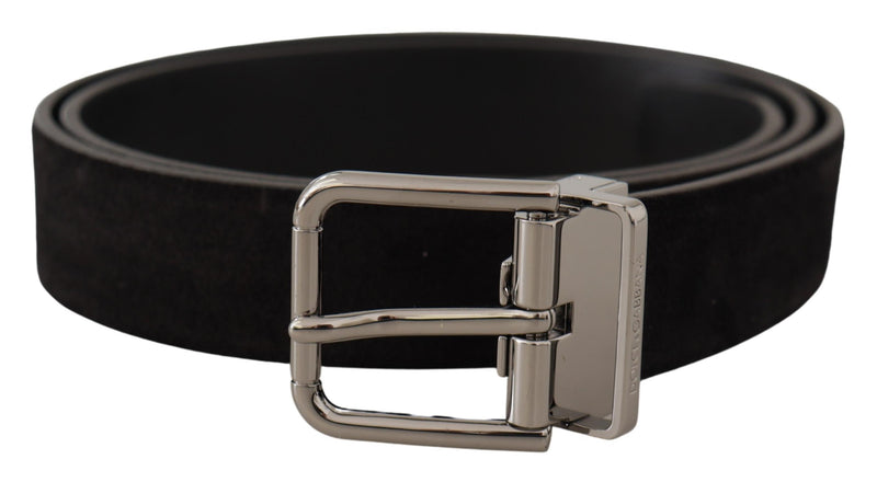 Dolce & Gabbana Elegant Black Leather Grosgrain Men's Belt