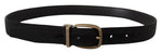 Dolce & Gabbana Elegant Grosgrain Leather Belt - Men's Black
