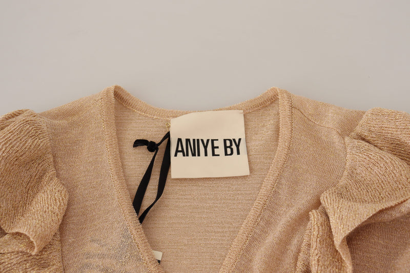 Aniye By Chic Beige Long Sleeve Open Front Women's Cardigan