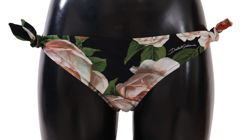 Dolce & Gabbana Elegant Rose Print Bikini Women's Bottom